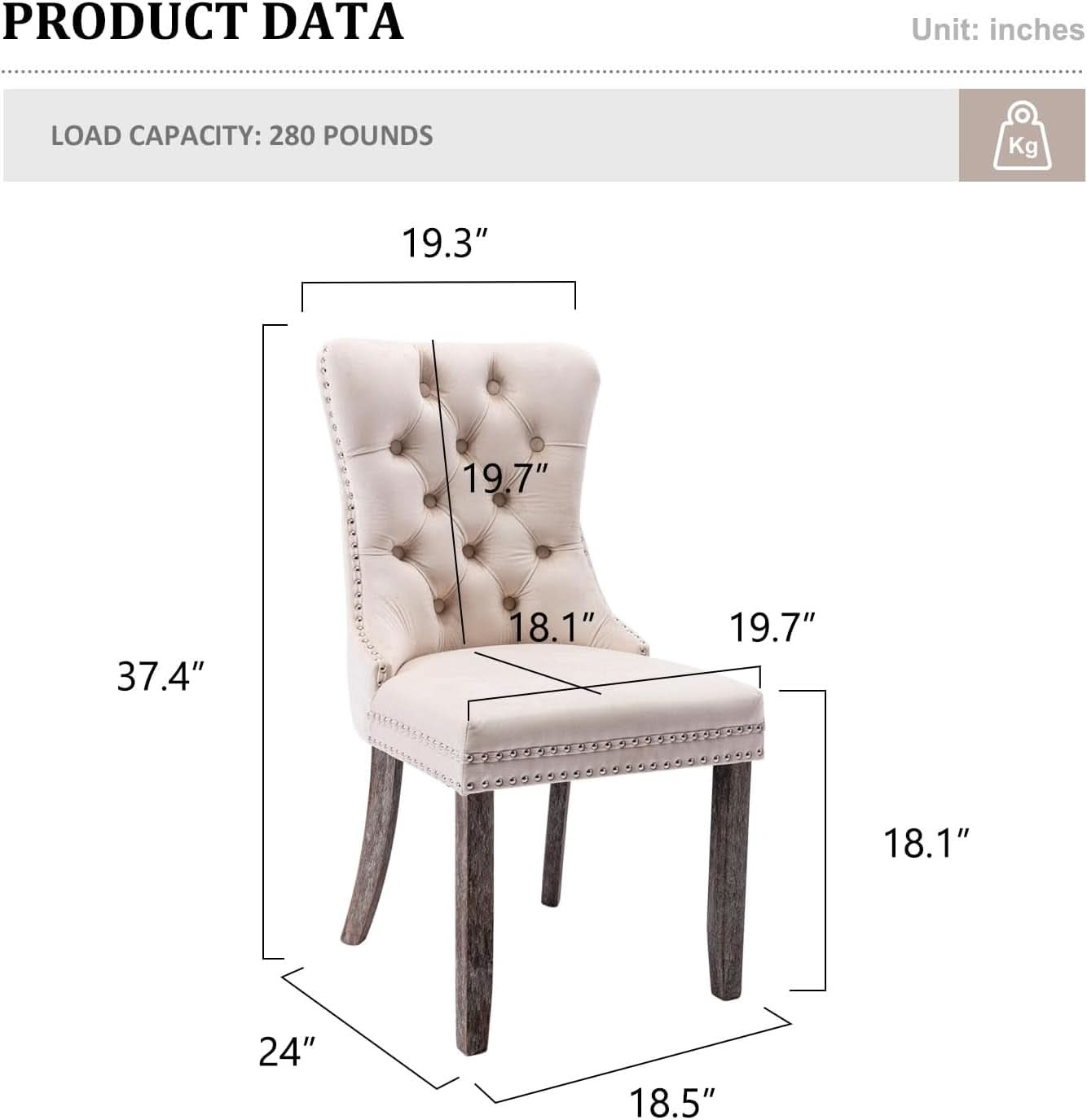 Velvet Dining Chairs Set Of 4 Beige With Ring Pull Trim