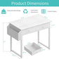 White Desk With Drawers 32 Inch Space Saving Home Office Desk