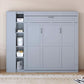 Gray Queen Murphy Bed Featuring Integrated Shelving-1