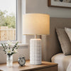 23 Inch Beige Ceramic Porcelain Table Lamps Set Of Two