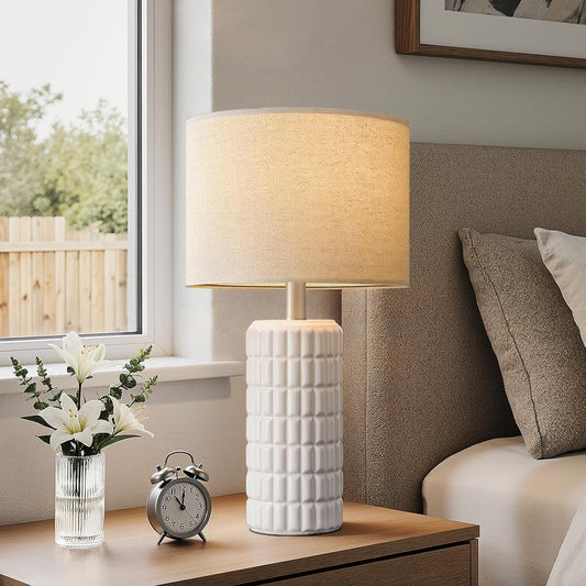 23 Inch Beige Ceramic Porcelain Table Lamps Set Of Two