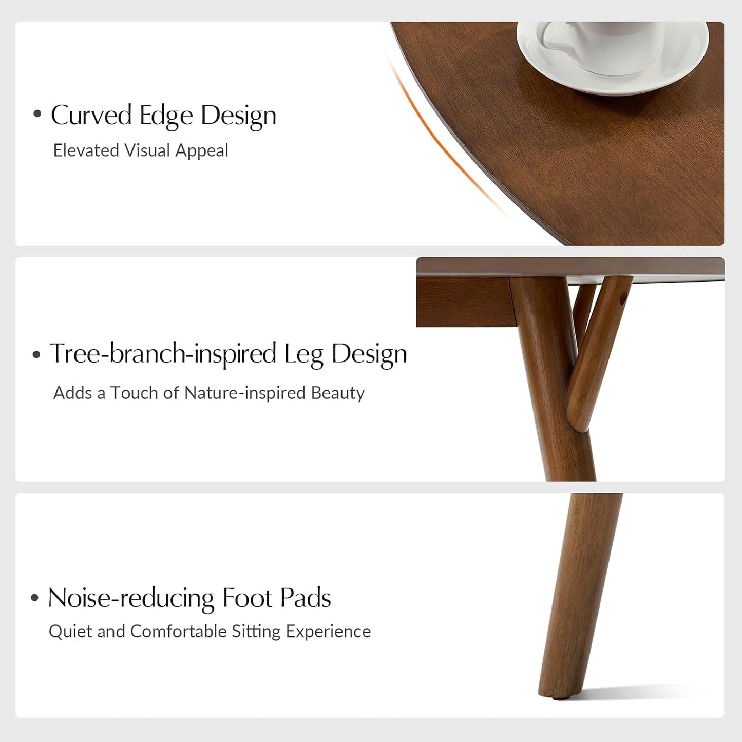 Round Walnut Dining Table Compact Customized Hardwood