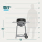Black Portable Charcoal Gas Multifunction Outdoor Grill