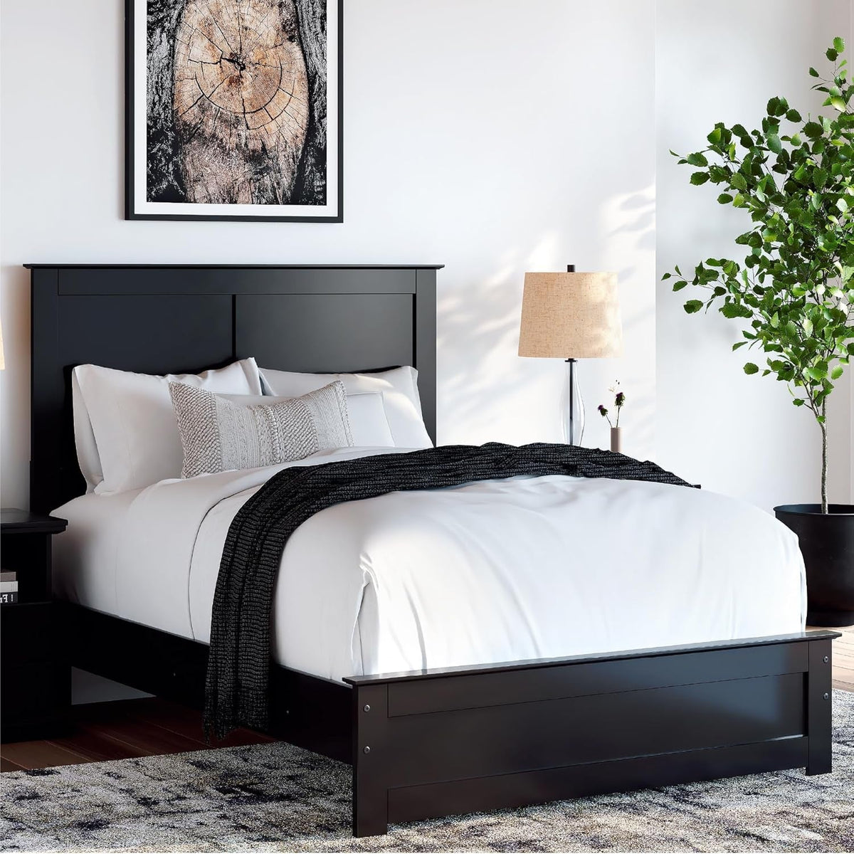 Ashley Maribel Full Panel Bed Black Matte Finish Coated
