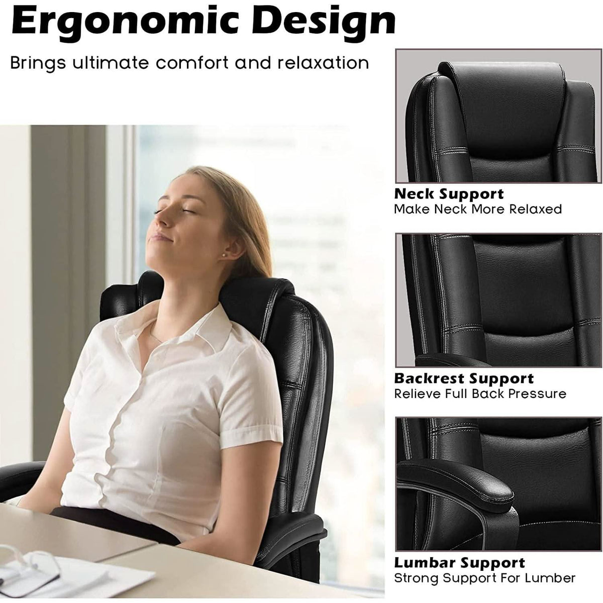 Ergonomic Executive Chair Lumbar Support Height Adjustable-2