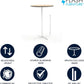 Natural Birch Wood Round Cocktail Table Adjustable