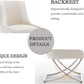 Beige Velvet Upholstered Contemporary Dining Chair Duo