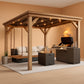 10x12 Cedar Gazebo Gray Weatherproof Sloped Roofing