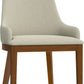 Stephanie Contemporary Dining Chair Set Of 2 In Natural Linen Look Fabric