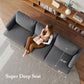 89 Inch Three Seater Upholstered Sofa Dark Grey Living Room-3