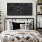Midnight Black Handcrafted Abstract Canvas Painting 20x40
