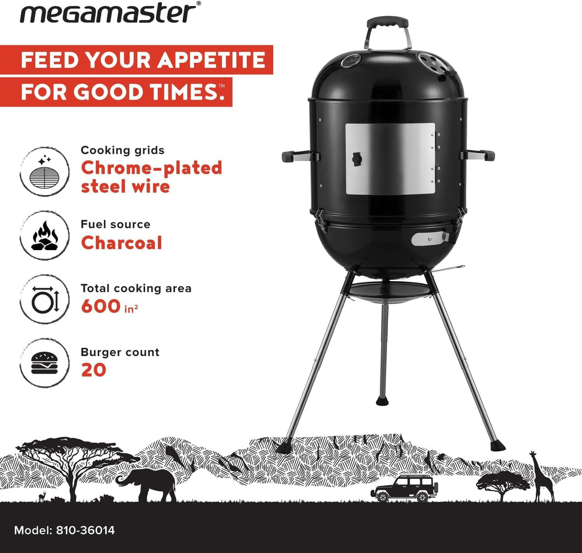 18Inch Charcoal Vertical Barbecue Grill With Venting