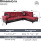 2 Piece Sectional Sofa Set L Shape Microfiber With Chaise Red Right Hand Facing Living Room-1