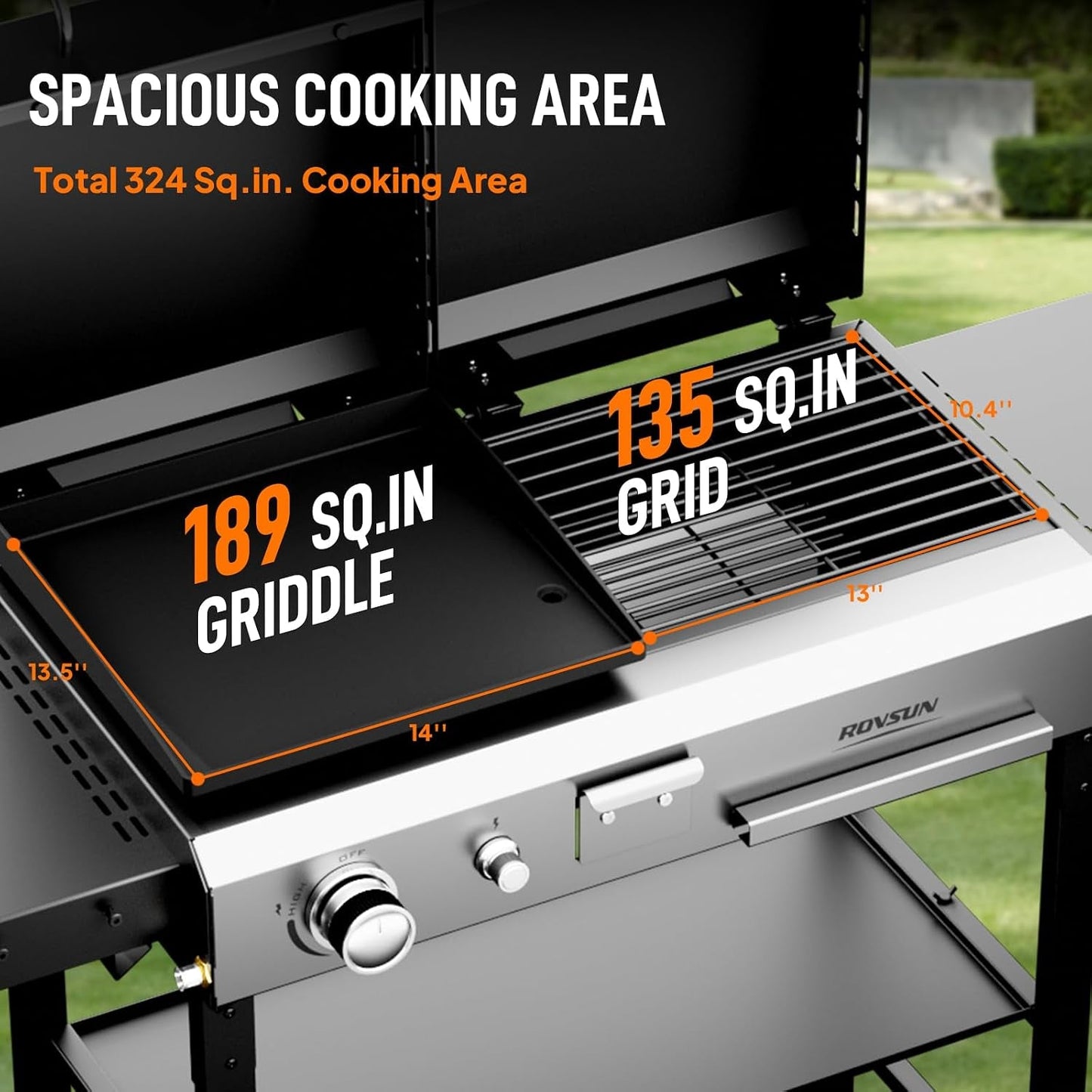 Propane Charcoal Grill Multifunctional Lid Outdoor Backyard