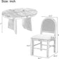 Retro Solid Wood Dining Set Natural Finish Extendable