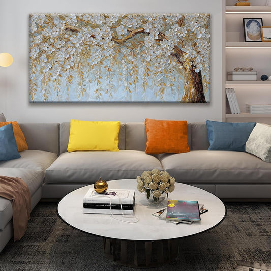 Luxurious Ivory Textured Canvas Wall Art 29x58Inches