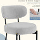 Industrial Boucle Upholstered Dining Chairs Light Grey