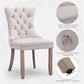 Velvet Dining Chairs Beige Nailhead Trim Set Of Four