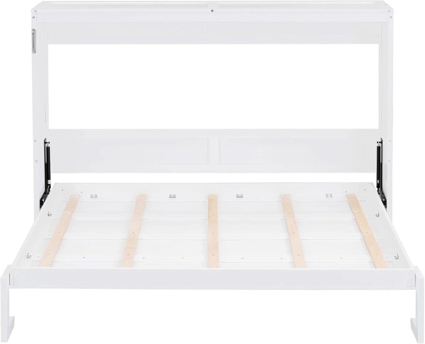 Bright White Solid Walnut Murphy Bed Cabinetry Plus