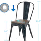 Stackable Metal Dining Chair 18 Inch For Kitchen Use