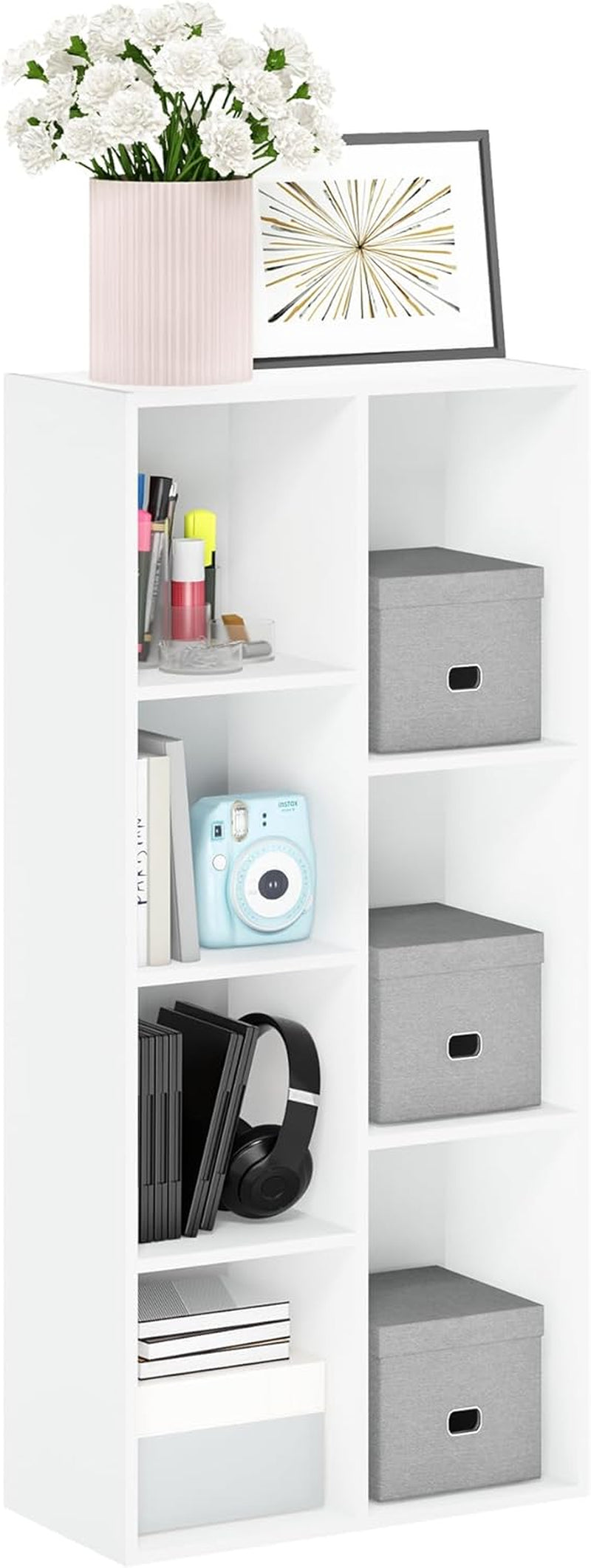 7 Cube Storage Book case With Reversible Shelves Bright White