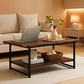 Two Tier Walnut Coffee Table Industrial Living Room