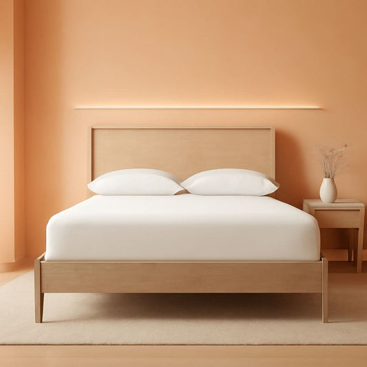 Queen Panel Platform Bed Engineered Hard wood Frame