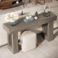 63 Inch Long Console Table Grey Wood Farmhouse Sofa Table