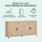 60 Inch Reeded Sideboard Buffet Coastal Oak Finish
