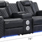 Black Luxurious Power Recliner With Center Console