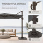 Cantilevered Patio Umbrella 10ft Cream White Offset