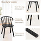 Black Farmhouse Wood Dining Chairs Semicircular Backrest