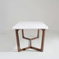 Adelaide Calacatta Quartz Dining Table Walnut Base