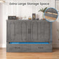 Queen Murphy Cabinet Bed With Hidden Storage Drawer-4