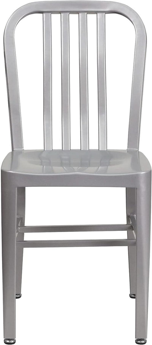 Gael Modern Metal Dining Chairs Set Of 2 In Silver