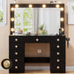 42-Inch Vanity Table Featuring Ultra LED Lighting Black