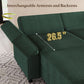 Green Modular Sectional Sofa Featuring Deep Storage