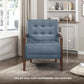 Blue Premium Genuine Leather Tufted Upholstered Chair