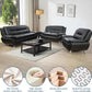 3 Piece Black Sofa Set Modern Living Room Couch Set Sofa Loveseat Chair For Home Decor