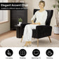 Black Velvet Wingback Chair Upholstered With Pillow