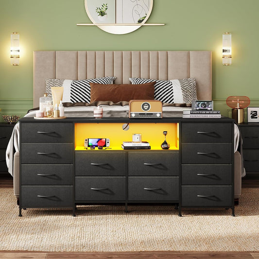 Twelve Drawer Dresser With Contemporary Led Lighting-1