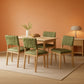 Sage Green Woven Upholstered Dining Chairs Set Of Four