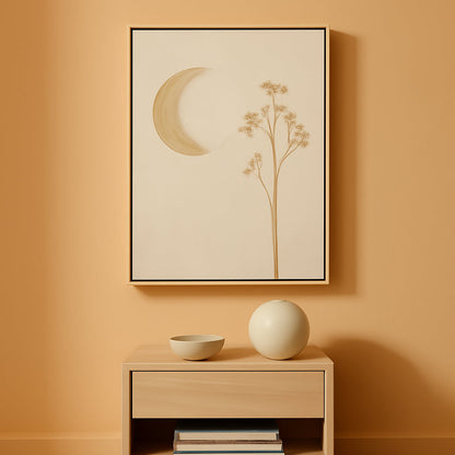 Moon Canvas Wall Art Neutral Palette Celestial Decor