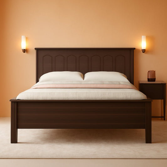 Queen Size Walnut Platform Bed With LEDs