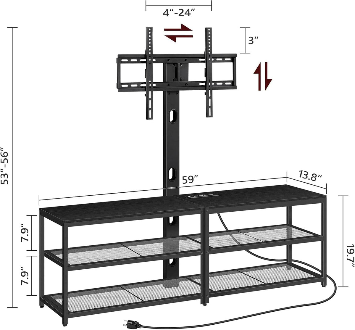 Premium Industrial 75 Inch TV Entertainment Center