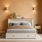 White Contemporary Murphy Bed With USB Double Drawers-0