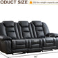 Black Premium Faux Leather Motorized Reclining Sofa