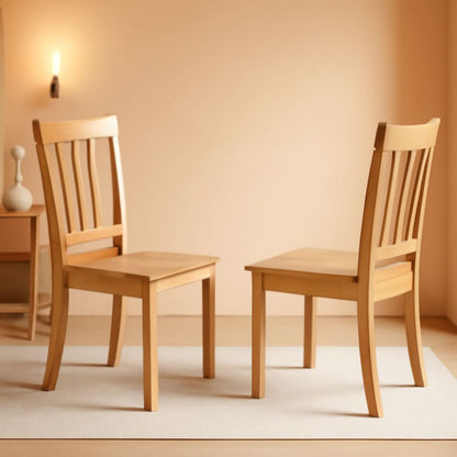 Antique Oak ThirtySevenInch Dining Chairs Pair Set