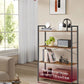 Honey Brown Black Bookcase Featuring Industrial Frame