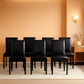 Modern PU Upholstered Dining Chairs Black Cushioned Seats